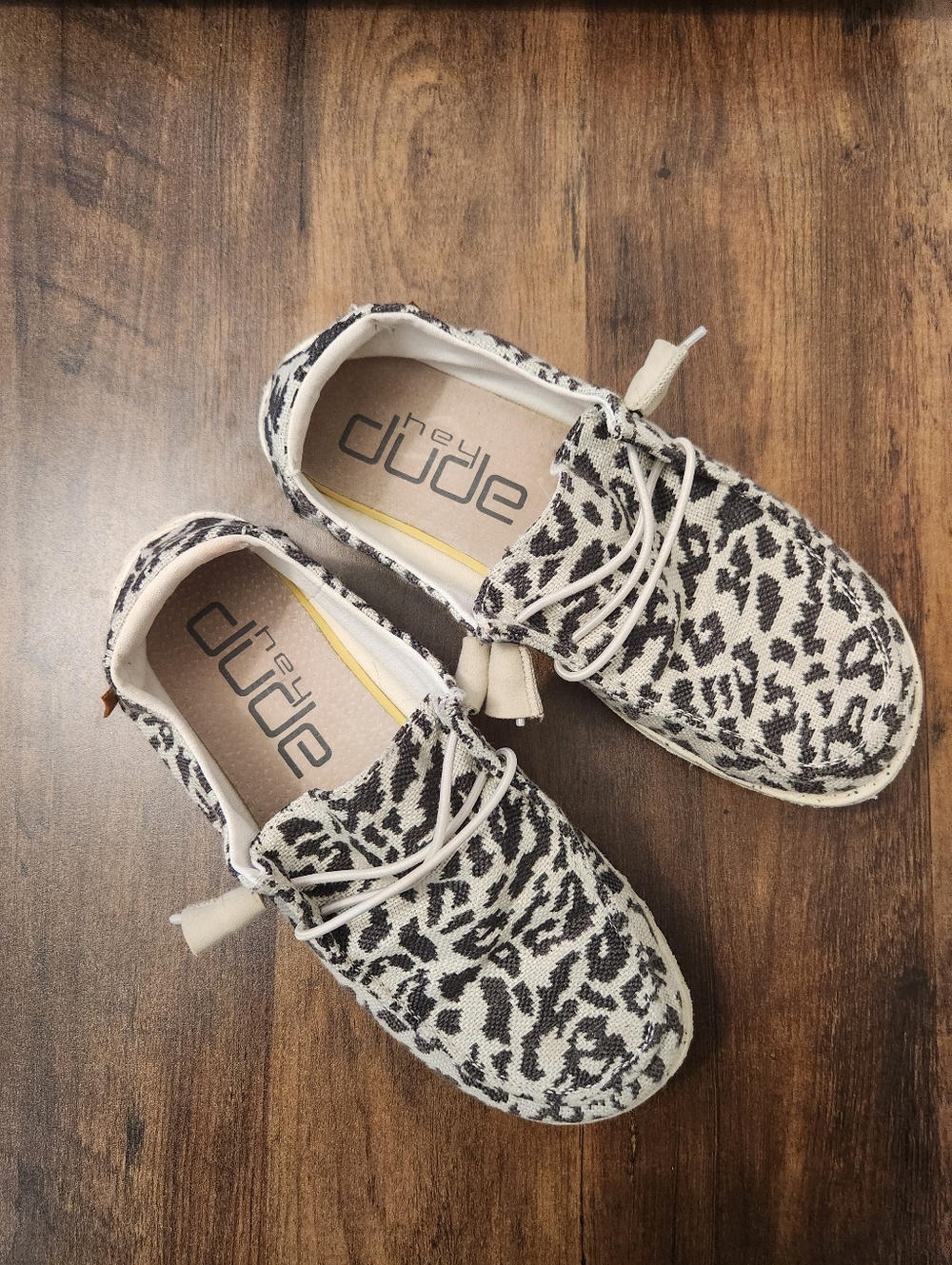 Hey Dude Wendy Grey and Black Cheetah Print Slip-On Shoes